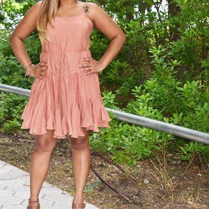 RUFFLED SWING CAMI DRESS